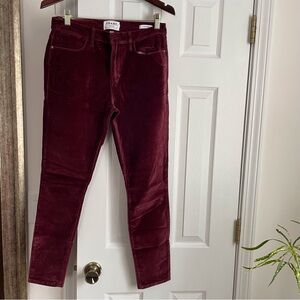 Frame Denim Burgundy Skinny Pants